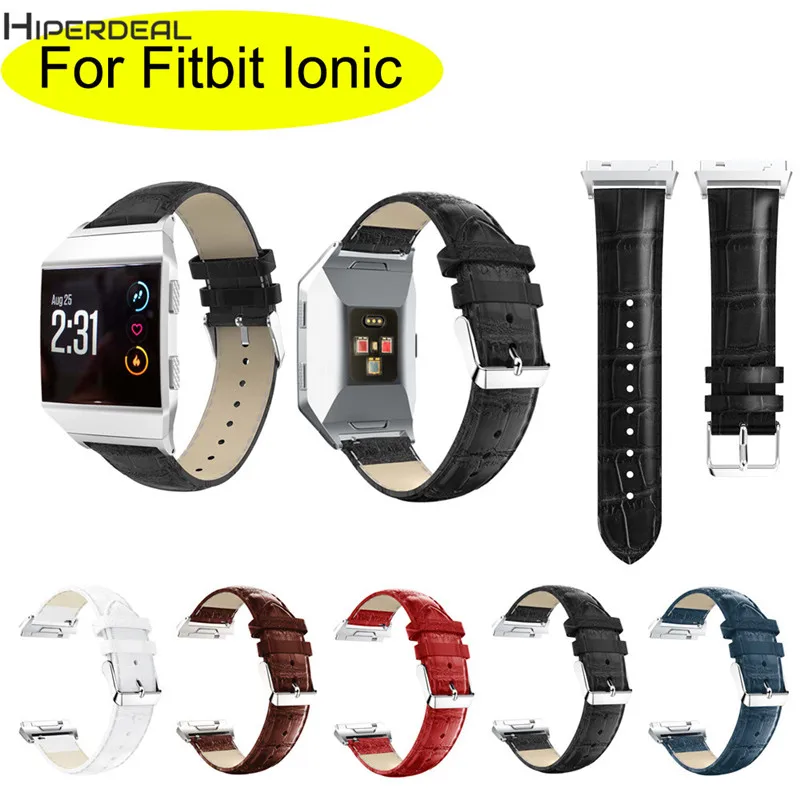

HIPERDEAL Genuine Leather Srrap For Fitbit Ionic 230mm Length Band Replacement Wrist Bracelet Specially Designed Connector OC13B