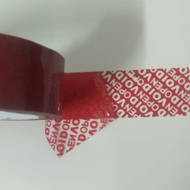 

15 mm*50 m Red 1PCs free shipping custom plastic security seal sealed packaging tape VOID OPEN anti-fake labels