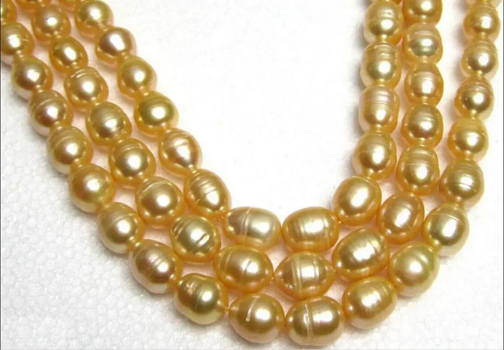 

FREE shipping CHARMING HUGE 11-13MM NATURAL SOUTH SEA GOLDEN PEARL NECKLACE clasp 48" a()