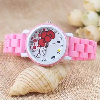 

Girls favorite cartoon hello Kitty fashion new simplified KT cat quartz student fashion watch gift table