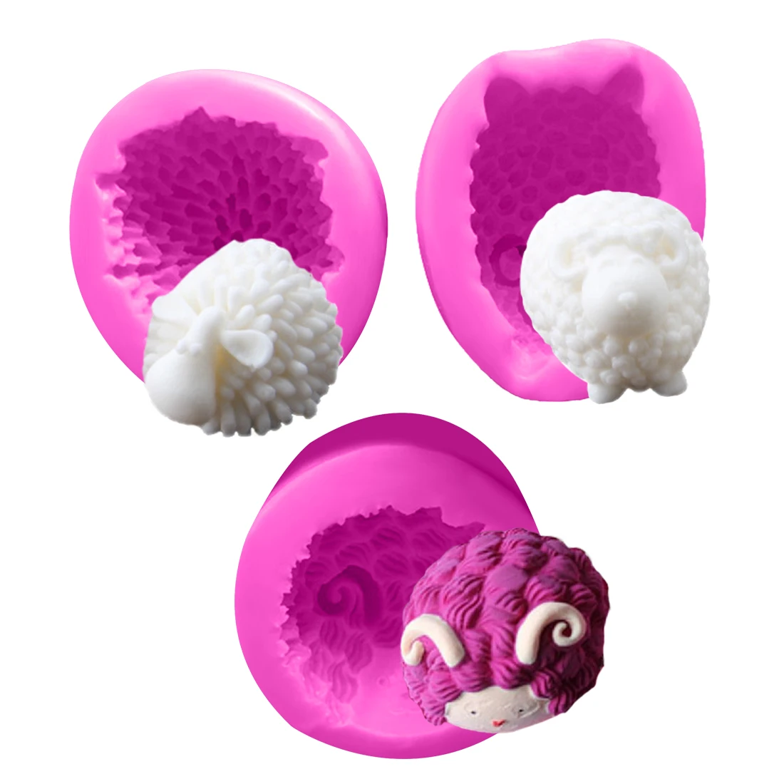 

1PC 3D Little Sheep Cake Chocolate Biscuits Breakfast Candle Silicone Mold Soap Forming Baking Cake Decorating Tools