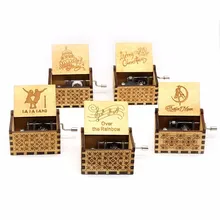 Ручной коленчатый Музыкальная Шкатулка Дерево Звездные войны игра трона представить Джон чудовище и красавица Радуга день рождения Рождественский подарок