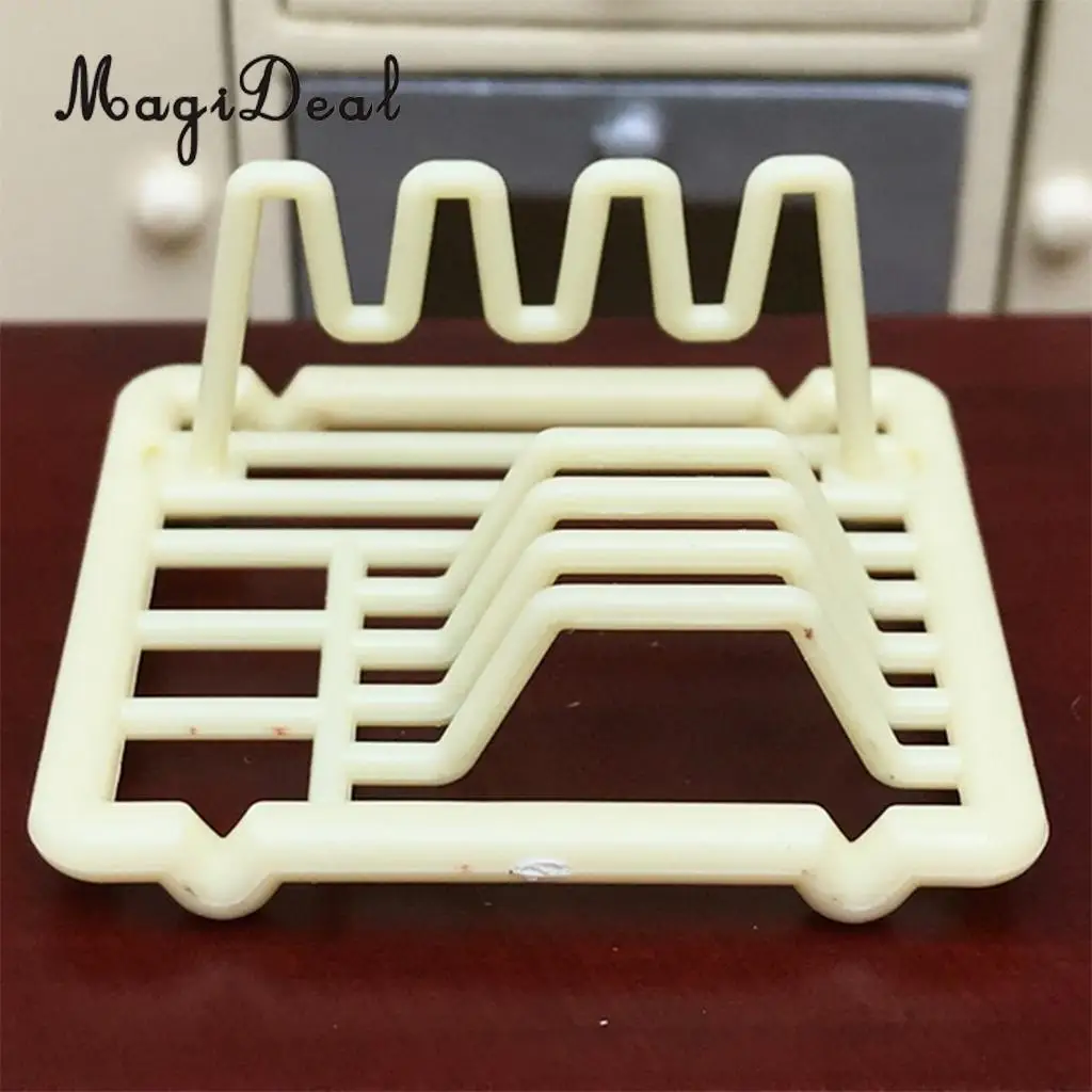 2 Pieces 1/12 Dollhouse Miniature Furniture Dish Rack Holder Kitchen Tableware Room Decor Accessories