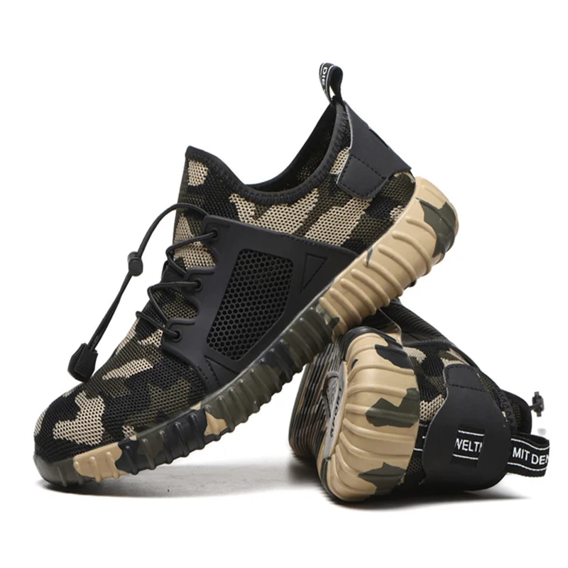 

2019 Summer Outdoor Camouflage Women Safety Shoes Tactical Soldier Women Work Shoes Protection Boots Women Sneakers