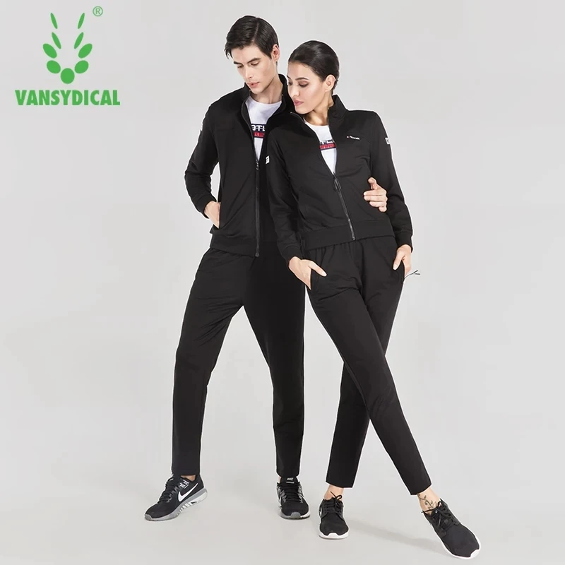 

Vansydical Autumn Running Sportswear Mens Womens Sports Suits Jacket+Pants Fitness Workout Jogging Suits