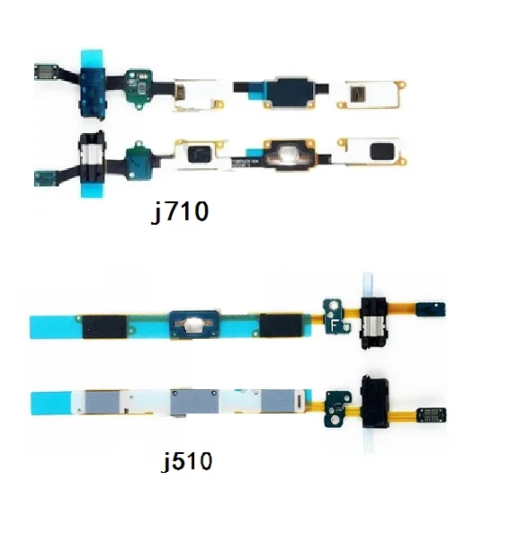 10Pcs j5 j7 New Home Button Sensor Audio Jack Headphone Flex Cable For Samsung Galaxy j510 j710 J500 J700 Replacement parts | Мобильные