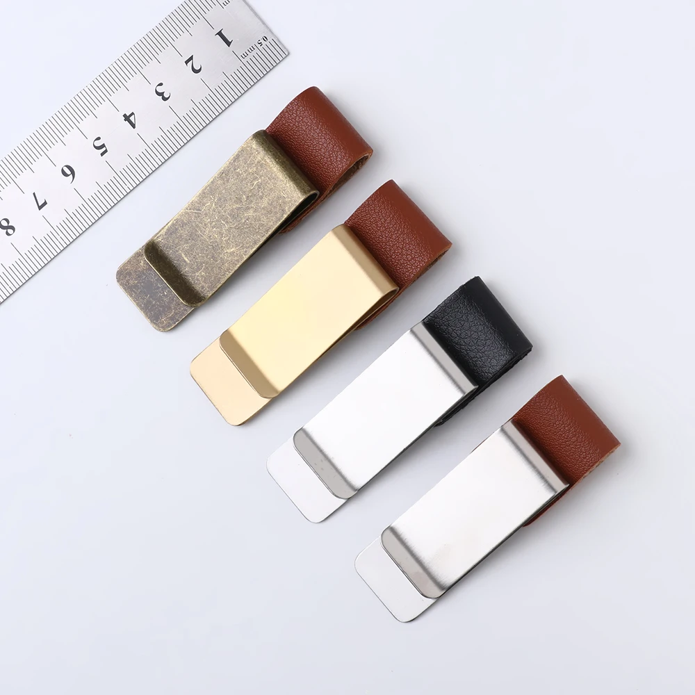 Metal Leather Pen Holder Brass Stainless Steel Pencil Clip Vintage Dairy Notebook Pen Holder Spiral Loose Leaf Memo Clip 1Pc memo holders pen clips