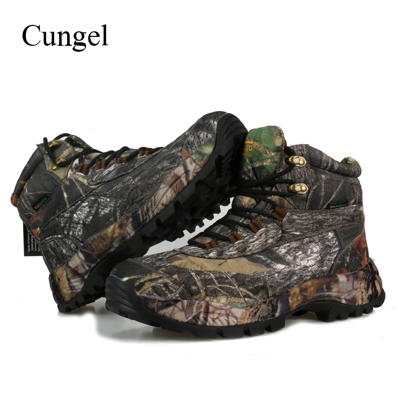 Cungel Winter/Autumn Outdoor Hiking Shoes Sneakers Men waterproof Nylon Military Boots Male Trekking Climbing Camouflage Shoes