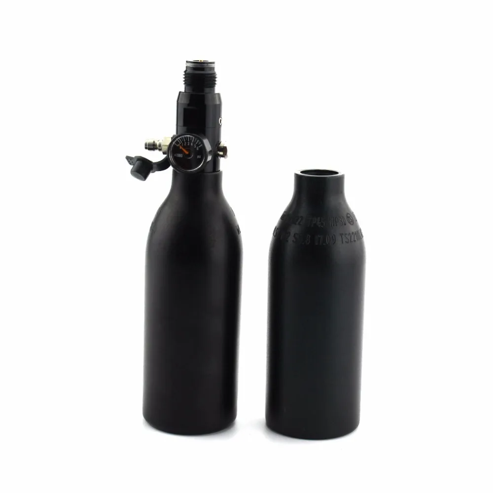 

PCP Paintball Airsoft HPA Tank 0.2L High Pressure Cylinder 300bar 4500psi with Regulator Black Bottle 5/8-18UNF Thread TAK020B