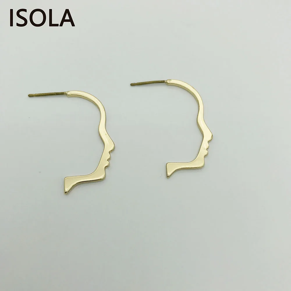 ISOLA Mini Face Shape High Quality Cooper Lineament Attractive Statement Drop Earrings Gift For Woman Jewelry | Украшения и