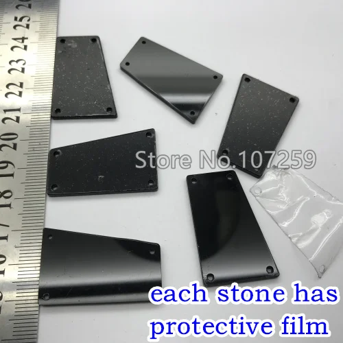 TopStone Black Jet Mirror пришивные стразы 30 форм с плоской задней стороной Акриловые Кристаллы пришивные камни для платьев аксессуары для одежды - Цвет: 27N 22X34MM