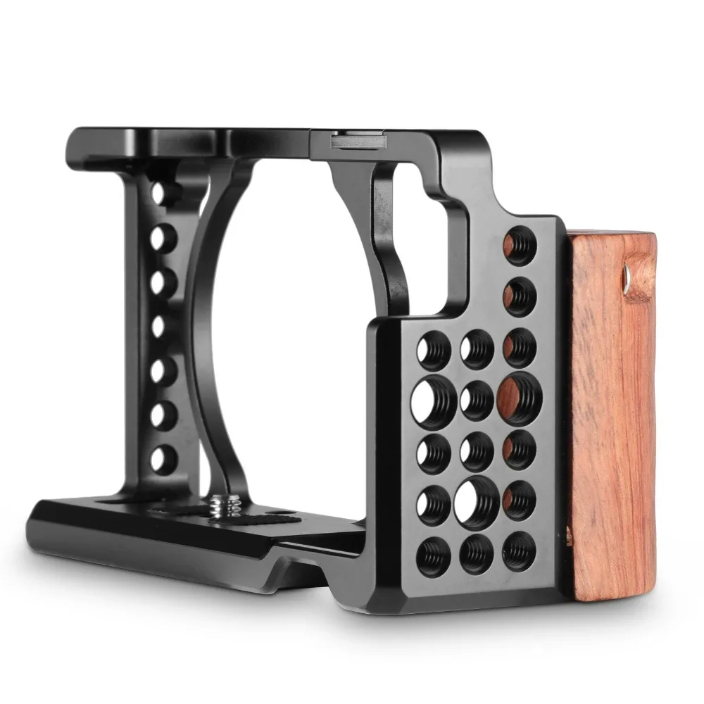  SmallRig a6300 Camera Cage With Wooden Handgrip For Sony A6000/A6300 DSLR Camcorder Cage Kit Alumin