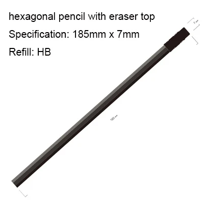 10 шт. черные деревянные карандаши HB 2B Высокое качество заказной карандаш предварительно заточенный ластик Топ для выбора школы офисные принадлежности - Цвет: with eraser top (2)