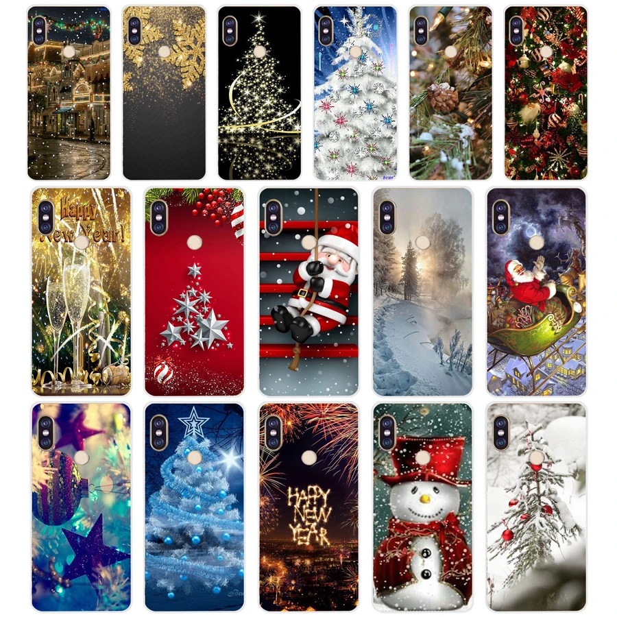 265H Happy New Year Merry Christmas Tree Custodia Morbida In Silicone Tpu Per Xiaomi Redmi 6 Pro 5 Plus Note 6 Pro 4 4X Mi 8