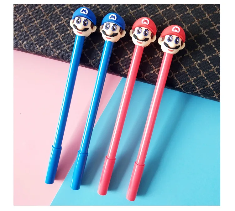 36 шт./лот Супер Марио гелевая ручка Симпатичные 0,5 мм с черными чернилами цифровым пером Escolar письменные принадлежности для рекламных подарков