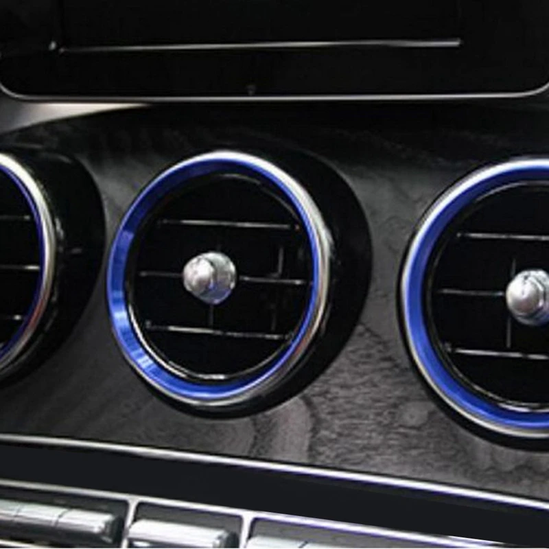 7 шт. автостайлинг AC кольцо выхода украшения клапаны для системы кондиционирования отделка наклейки крышка для Mercedes Benz C Class W205 GLC 180 20