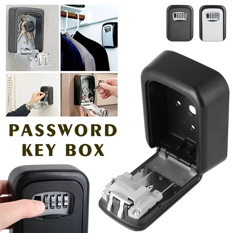 

Wall Mounted Lock Box Storage Lock Box Keys Combination Home Resettable Code Metal Premium Key Box Durable Self Organizer