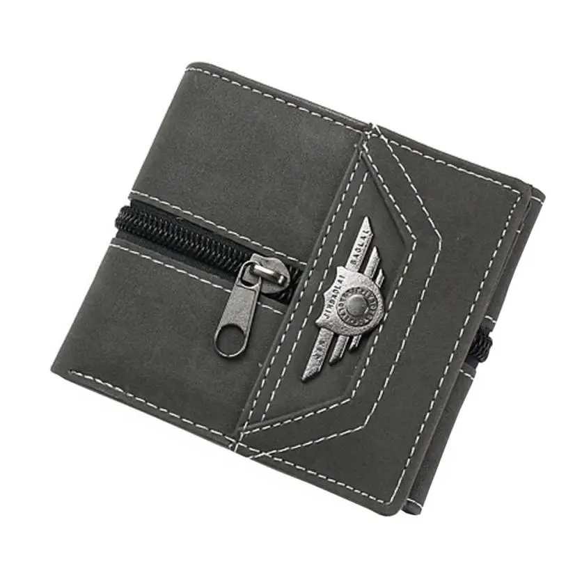 Бренд XINIU, мужской кошелек на молнии и застежке, маленький портфель, мужские мини тонкие кожаные кошельки, сумочка carteira masculina# LREO - Цвет: Black