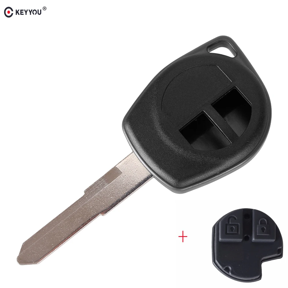 

KEYYOU Keyless Entry Fob Housing 2 Button Car Key Fob Case Blank Shell HU133R For SUZUKI GRAND VITARA SWIFT + Rubber Button Pad