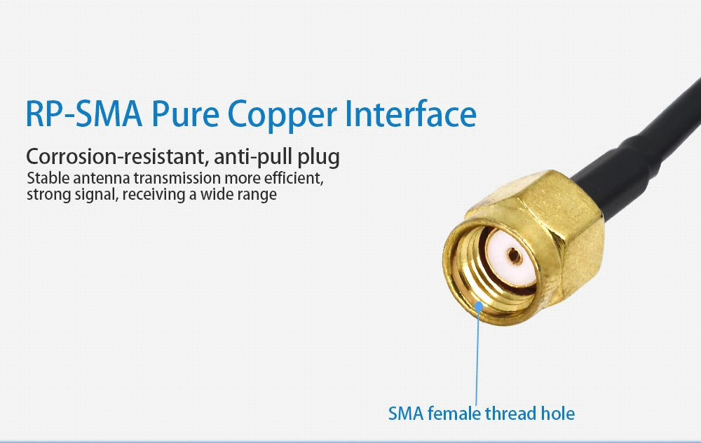 TISHRIC 2018 Чистый медный позолоченный штекер-антенна с гнездовым разъемом RG174 RP-SMA удлинитель WiFi Wi-Fi 6 м для маршрутизатор WLAN