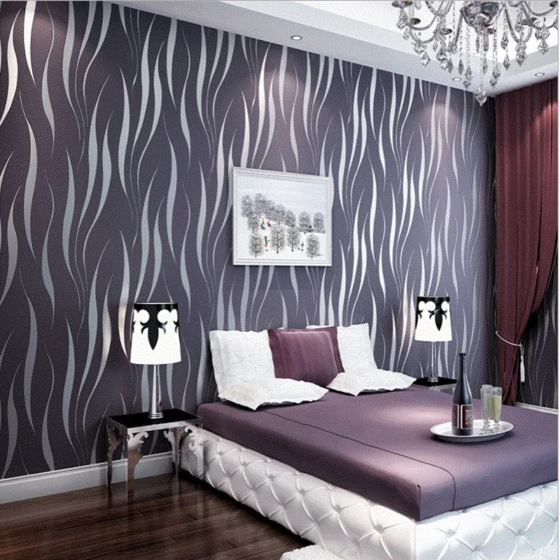 PAYSOTA Modern Fashionable 3D Stripe Wallpaper Bedroom Living Room Home Adornment Wall Paper Roll