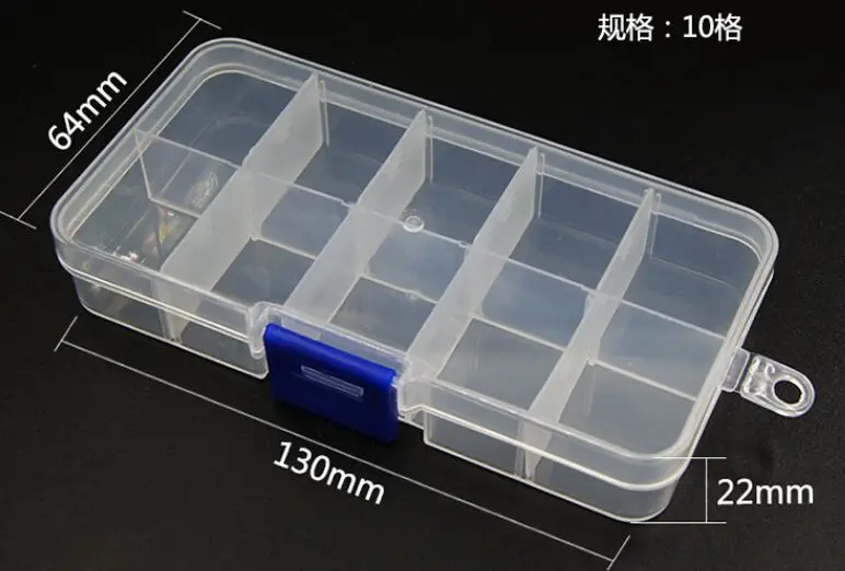 

10 Slots Cells Colorful Portable Jewelry Tool Storage Box Container Ring Electronic Parts Screw Beads Organizer Plastic Box