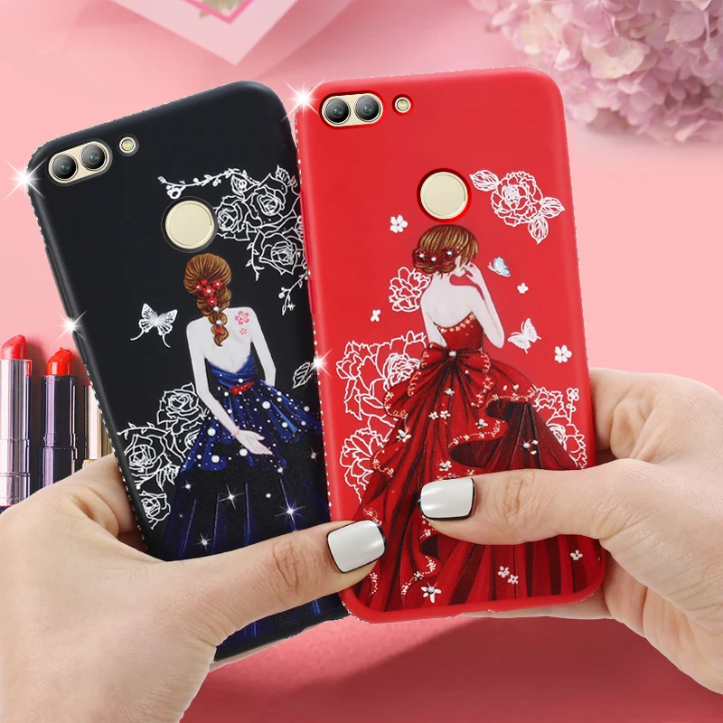 Dress girl silicone case huawei p smart (6)