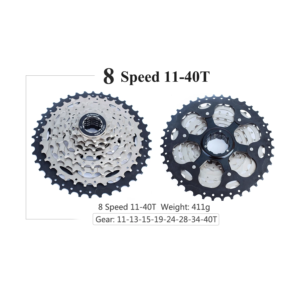 VG sports 8 speed 11-42T 40T 36T MTB кассета велосипедная Звездочка свободного хода cdg 8S горный велосипед свободного хода 34T 32T Сверхлегкий 441g