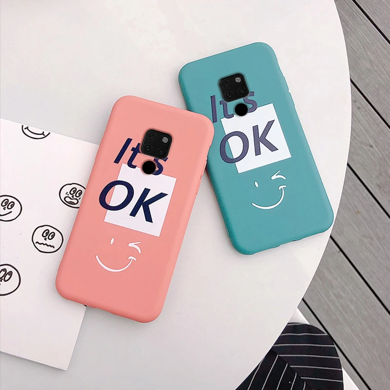 

Candy Color It ok Soft tpu Cases For Huawei P10 Plus P20 Pro P30 Lite Mate 10 20 Nova 2s 3 3i 4 4e Honor 9 10 Silicon Cover