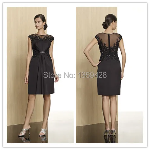 simple elegant knee length o neck illusion back sash short sleeves simple elegant