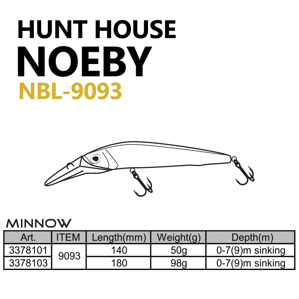 NOEBY рыболовные приманки NBL9093 Minnow приманка 140 мм/50 г 180 мм/98 жесткая Тонущая 7 9 м