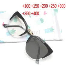 Модные очки-половинки прозрачная рамка фотохромные очки «кошачий глаз» брендовые дизайнерские женские очки для чтения с коробкой FML