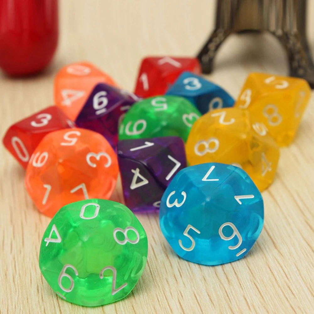 Colorful Transprent 7pc-Die Set with Candy Effect Poker As Gift D&d D4,d6,d8,d10,d12,d20 Portable Dice,For Rpg Dnd Board Game