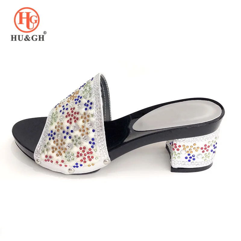 

2019 New Summer Italian Silver Color High Heels Women Pumps Rhinestones Elegant Design Lady Pumps African Sandal Shoes for Party