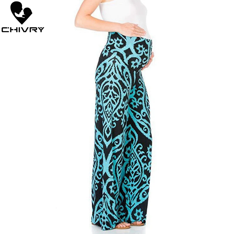 Chivry pantalones para mujeres embarazadas, holgado recto con estampado de leopardo, ancho, nuevo|Pantalones y pantalones pirata| - AliExpress