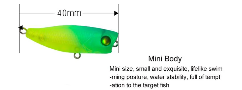 TSURINOYA DW55 40 мм 3 г Мини Поппер приманка жесткая приманка искусственные приманки верхняя водная рыболовная приманка поддельные приманки бас форель Калтер