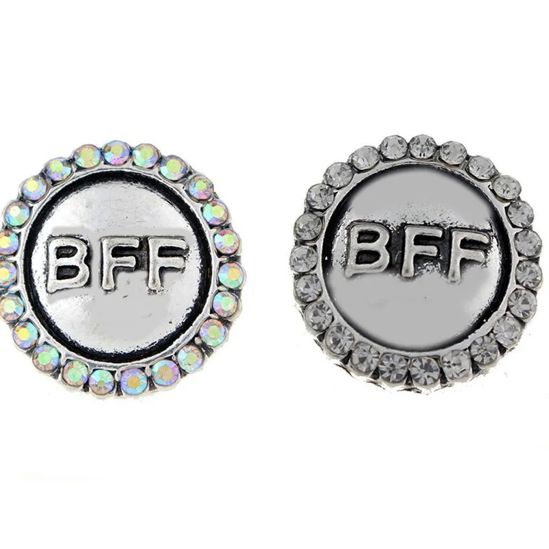 10 шт./лот новые круглые металлические пуговицы BFF Love для кожаного браслета в