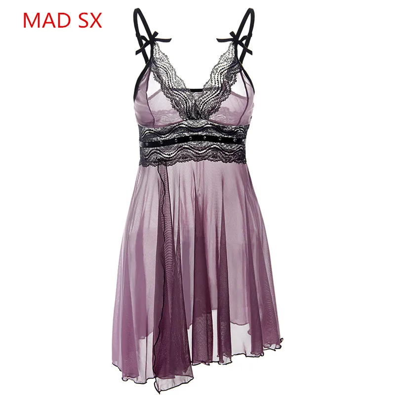 

2017 New arrival Women M-6XL Hot nightdress fashion Plus Size Baby Doll nightgown V-Neck Harness Sleepwear Hot Lingerie
