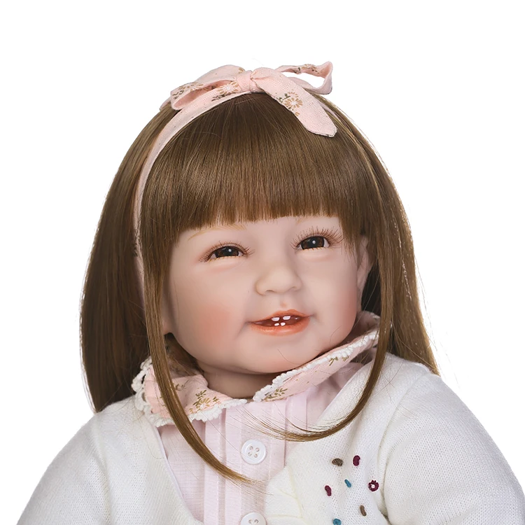 55 cm long hair silicone reborn baby doll dolls for children toys for girls 22 inch Toddler bebe ba