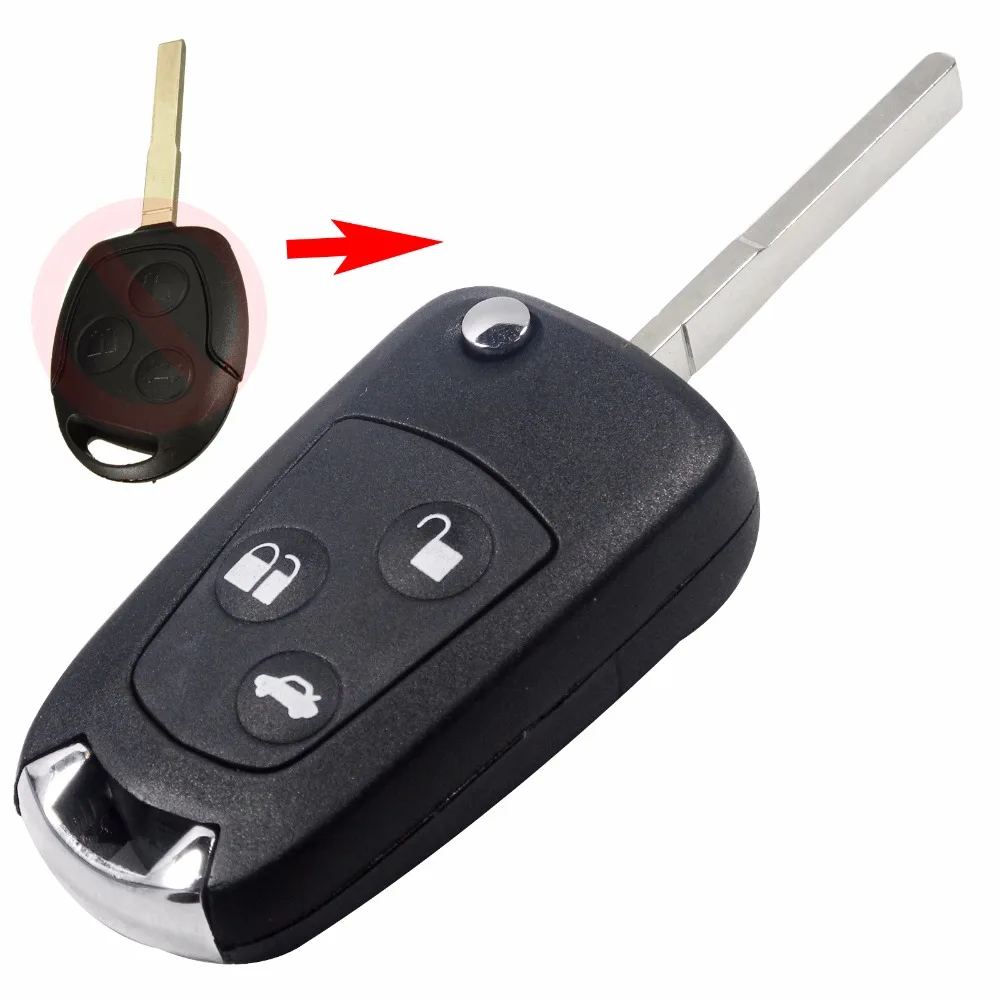

jingyuqin New uncut the blank 3 Buttons Modified Folding Remote Key Flip Fob Shell For FORD FOCUS MONDEO Fiesta