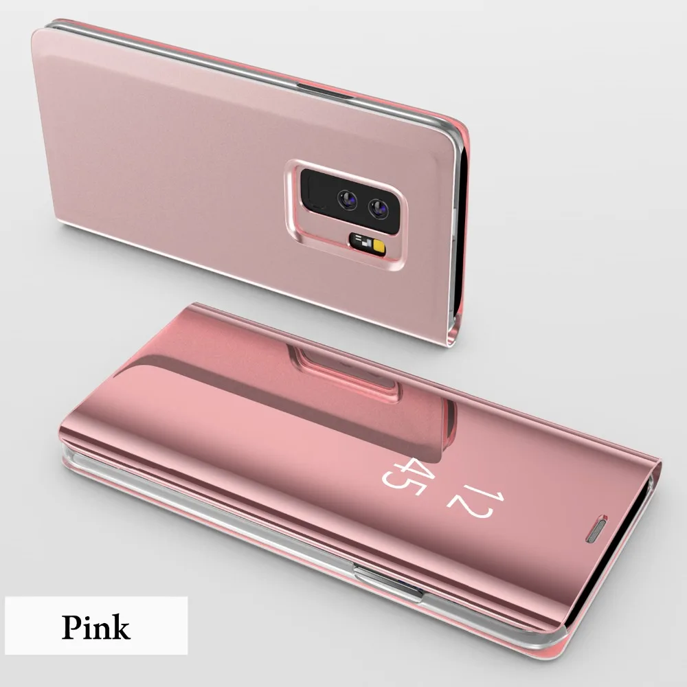 

Luxury Clear View Smart Mirror Phone Case For Samsung S9 J7 J2 Pro Prime Galaxy S8 J6 J8 Note 9 10 S10 A10 M20 Flip Stand Cover