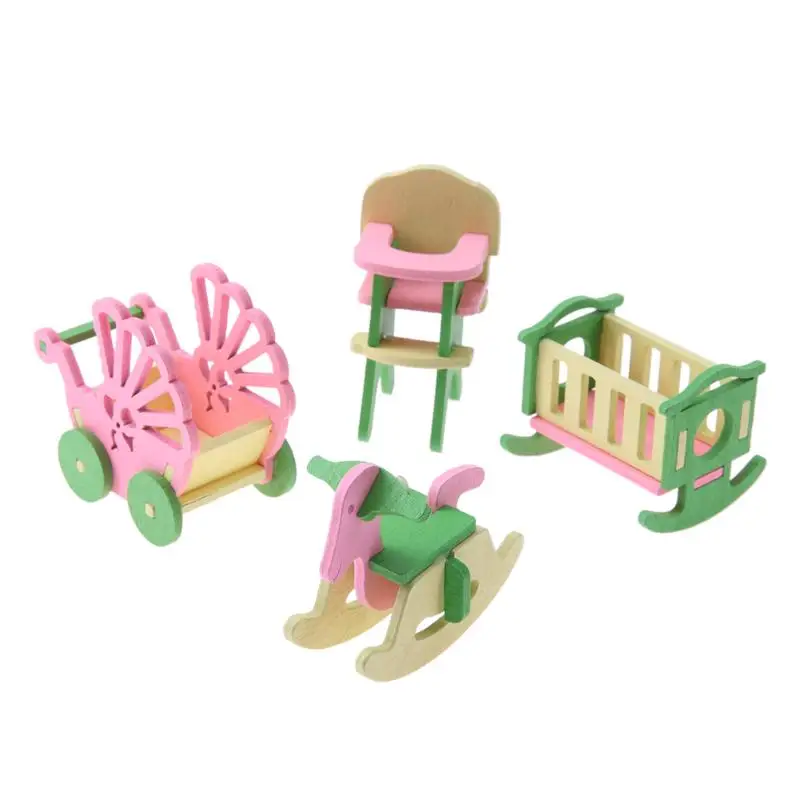 Моделирование Деревянные маленькие мебель игрушки куклы для детской комнаты, игрушка кукольный домик с мебелью деревянная мебель для