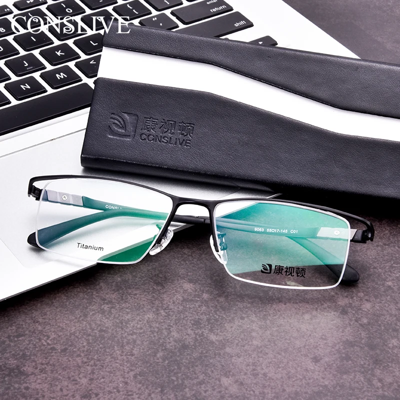 

Prescription Glasses Men Progressive Titanium Dioptric Eyeglasses Astigmatism Myopia Multifocal Eye Glasses with Lenses 9063