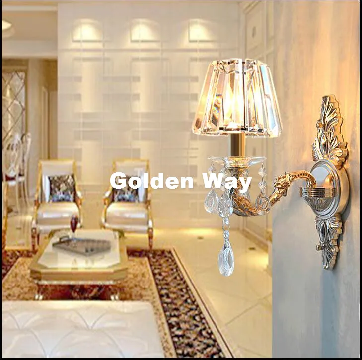 

Modern Crystal Wall Lamp Decor Bronze Golden Wall Sconce Interior Wall Lights Decorative E14 Wall Sconces For Bedroom Lighting