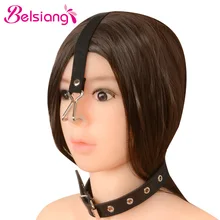 Belsiang Nose Hook Bdsm Women Collar Fetish Slave Bondage Training Elastic Strap Stainless Steel Erotic Sex Toys For Couples