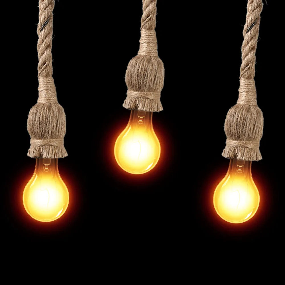 

1Pc Vintage Lamp Base Rope Pendant Light Ceiling Lamp Loft Chandelier Base Creative Industrial Without Bulb E27 Socket