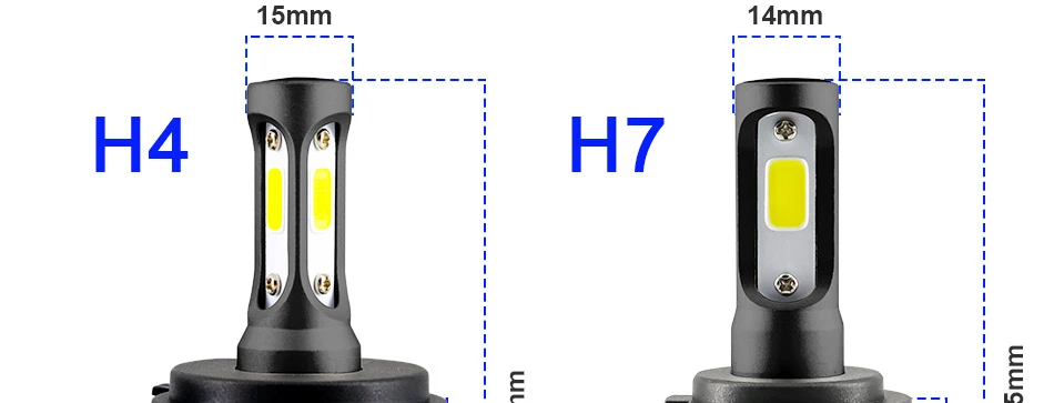 1 Pair Car light H4 LED H7 H11 H1 H8 H9 9004 9005 9006  LED Car Headlight Bulbs 72W 8000LM 6500K Auto Headlamp 12V 24V foglight13