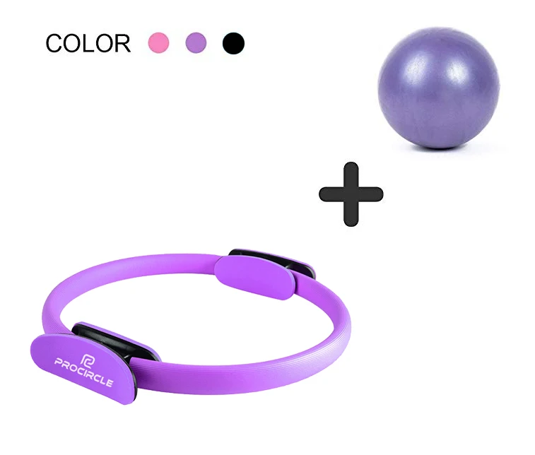 

Pilates Ring Circle + Pilates Ball for Fitness Exercise Superior Unbreakable Fitness Magic Circle For Toning Thighs Abs and Legs