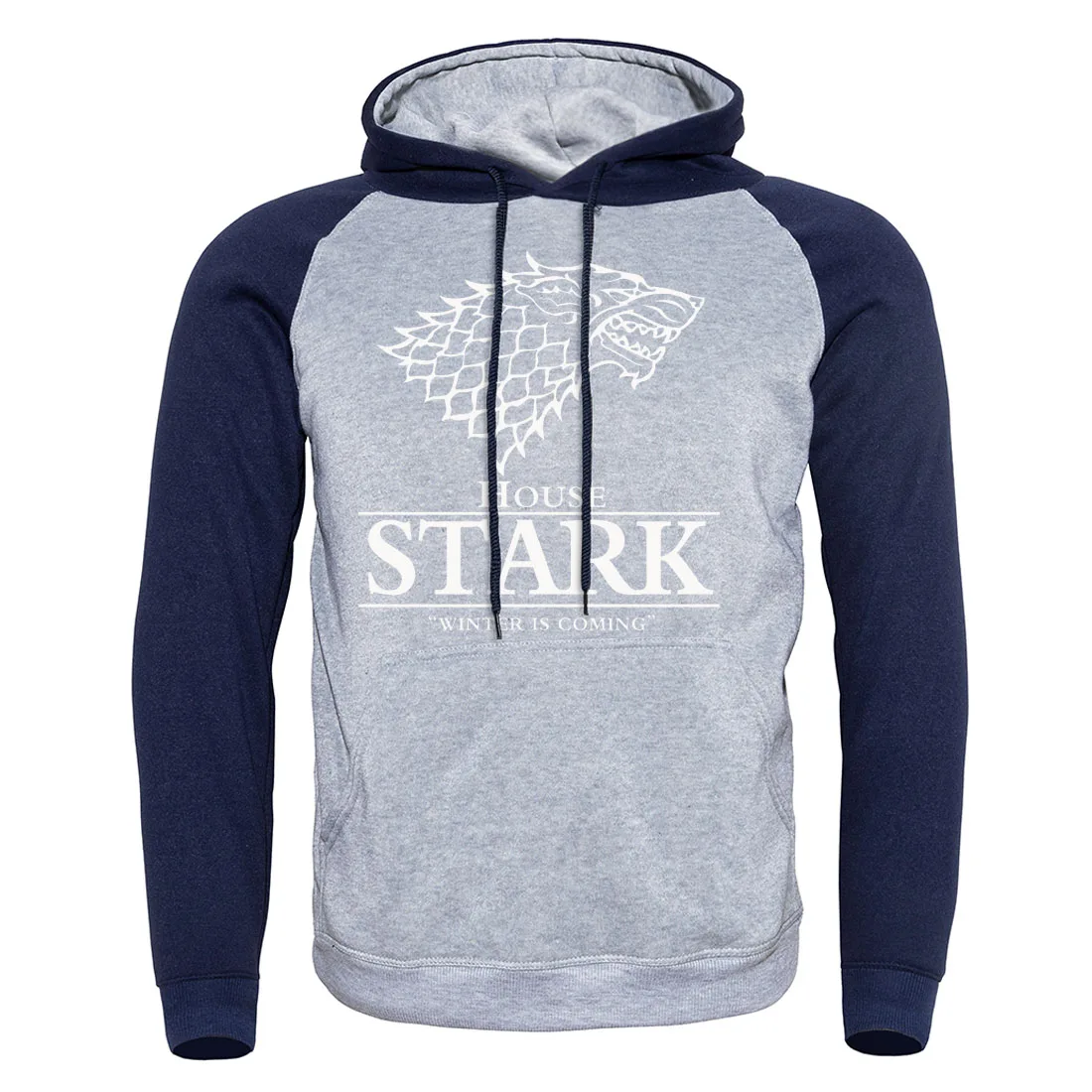 Stark New Fashion Brand Print Mens Coats Hoodies Men Pullover Harajuku Raglan Hoodie Spring Warm Game of Thrones Wolf Male