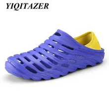 Yiqitazer Дизайн мужские сандалии без шнуровки пляжные водонепроницаемая обувь для мужчин модные мужские sandalias Hombre Для мужчин тапочки Обувь